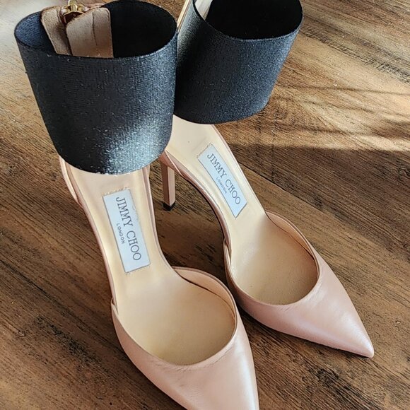 SOLD. JIMMY CHOO Calfskin Trinny 100 Pumps, Ballet Pink, US 5.5 / UK 35.5 - Picture 6 of 7